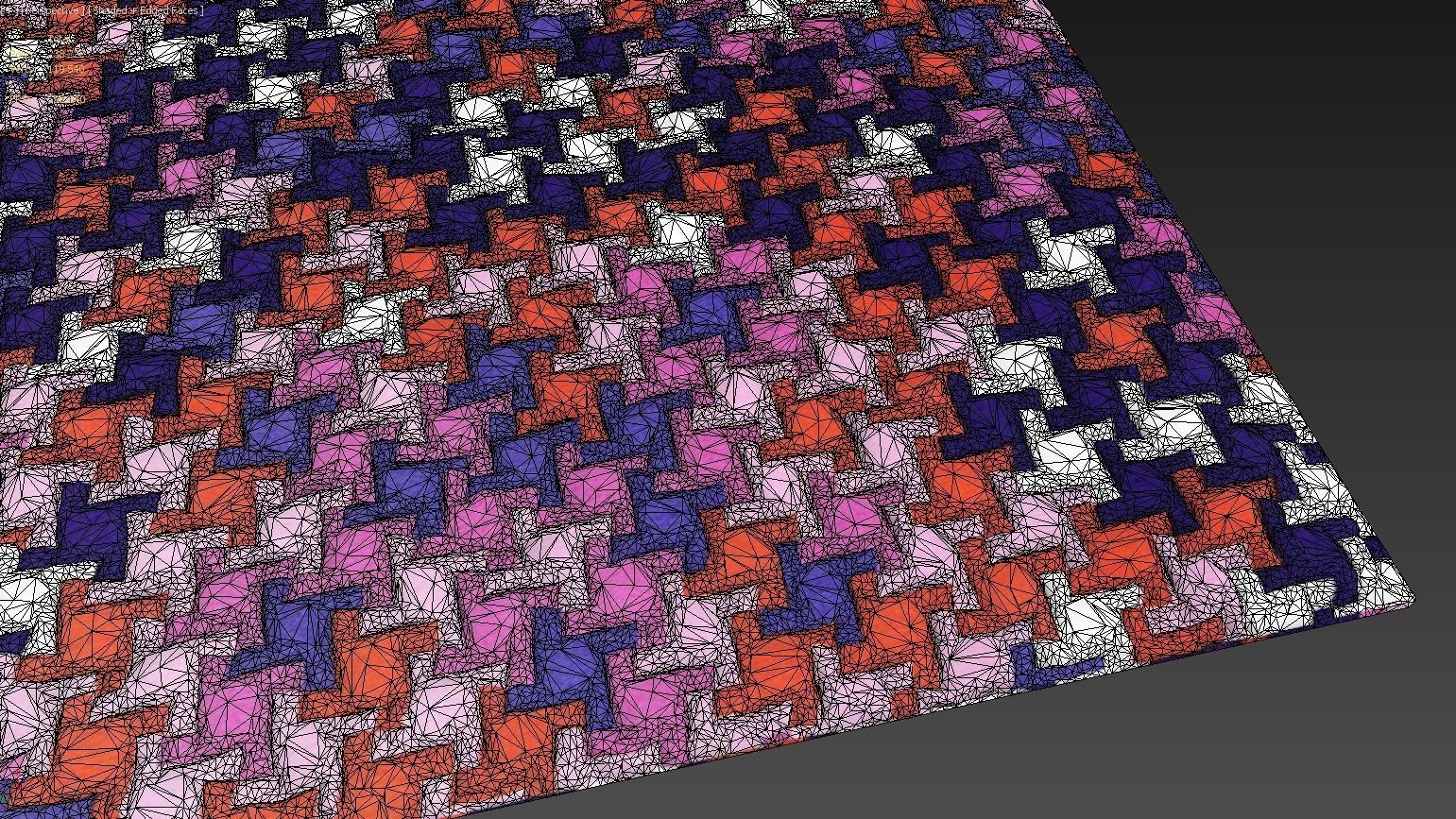 Carpet colorful square 3D model_2