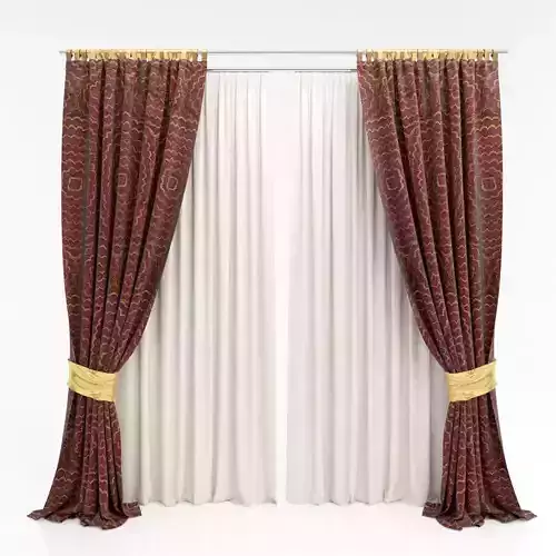 Curtains curtain with gold ribbons