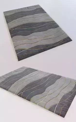 Carpet rug with waves 3D model
