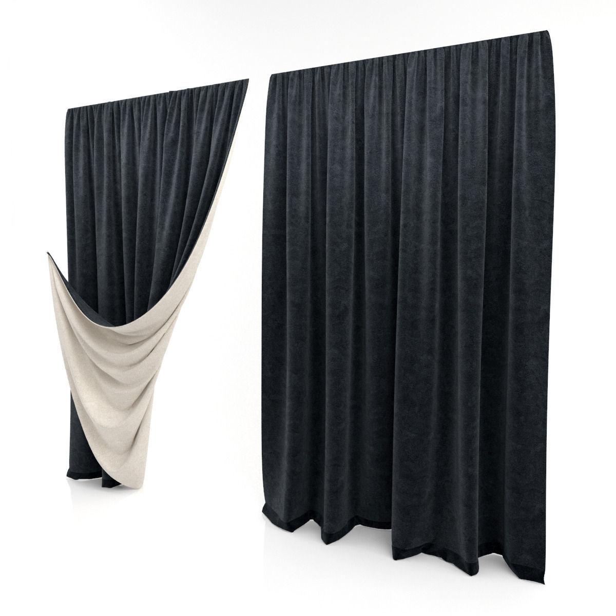 Curtains curtain 3D model_2