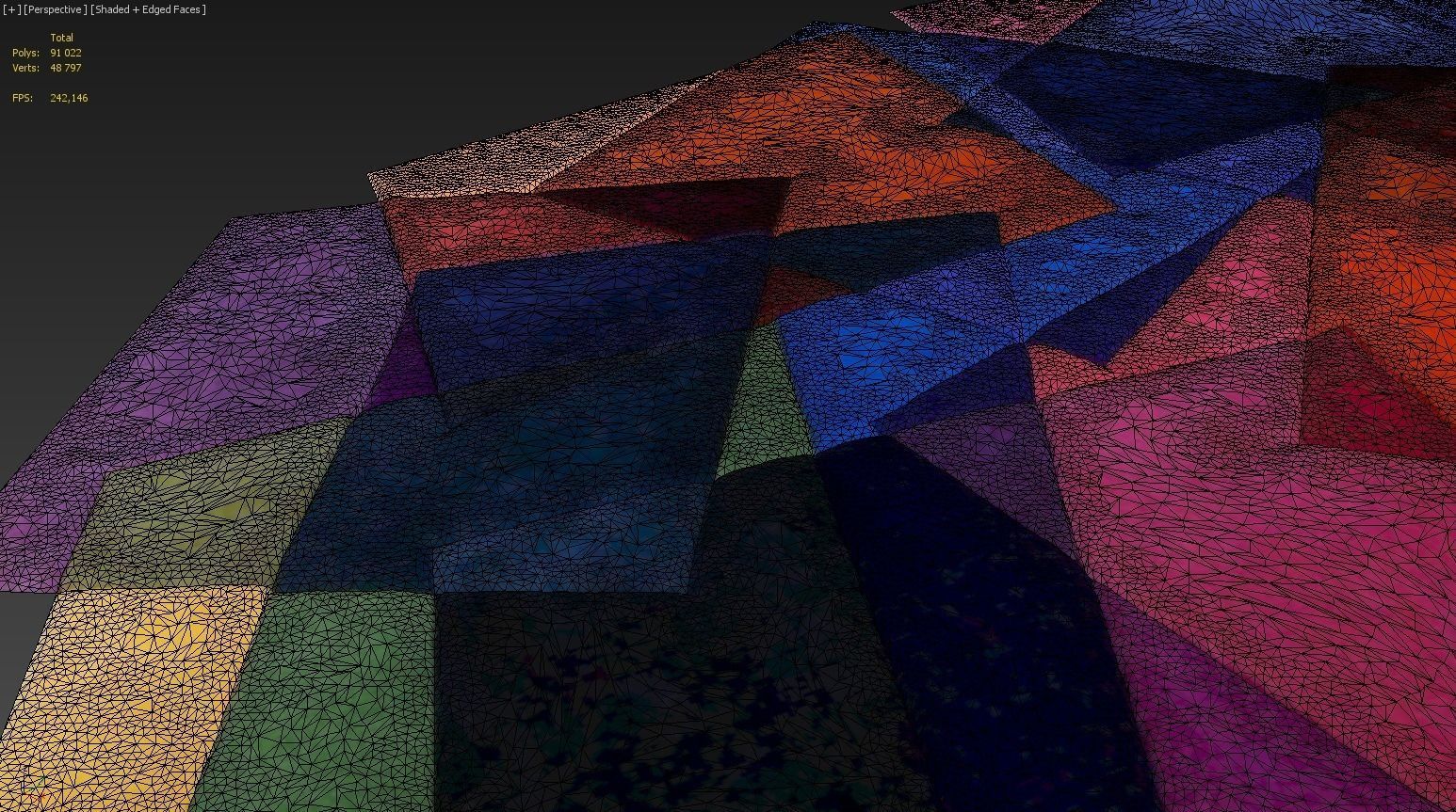 Carpet pile of different colored squares 3D model_3