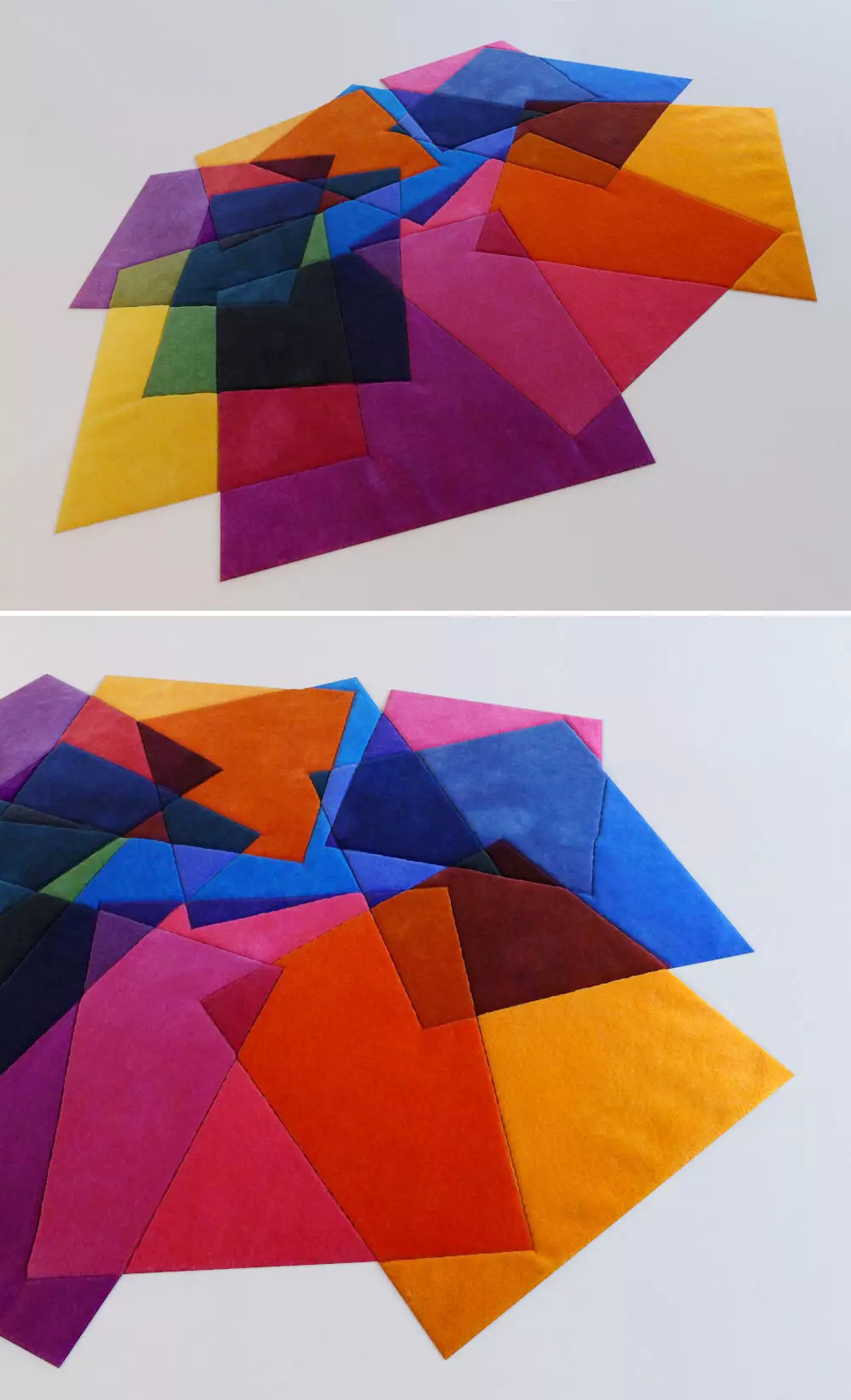 Carpet pile of different colored squares 3D model_0