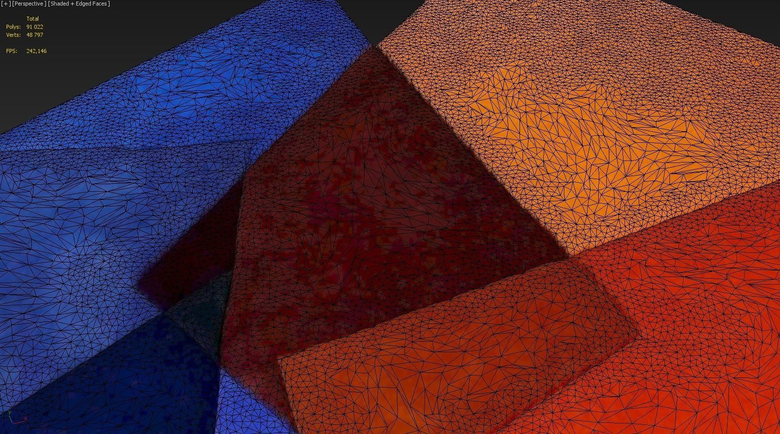 Carpet pile of different colored squares 3D model_1