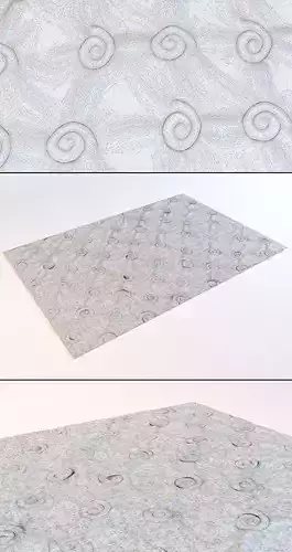Carpet rug with swirls 3D model