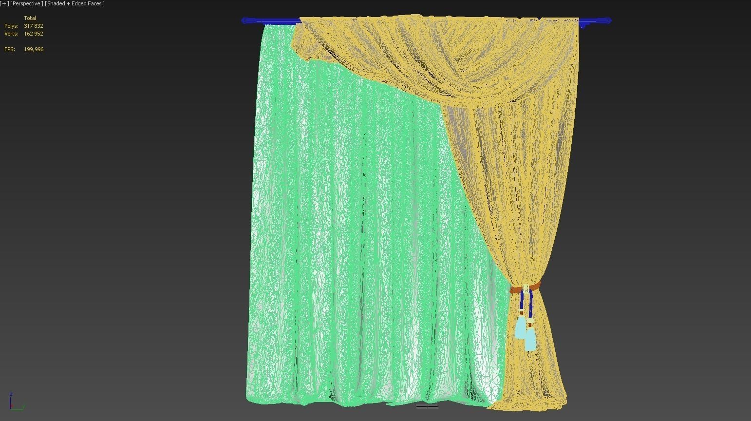 Curtains curtain with tassels 3D model_6