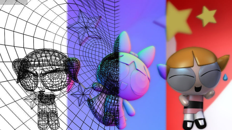 Power Puff Girls Free 3D model_1