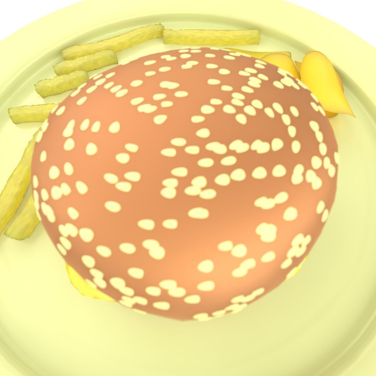 Burger Chips and Fries 3D model_3