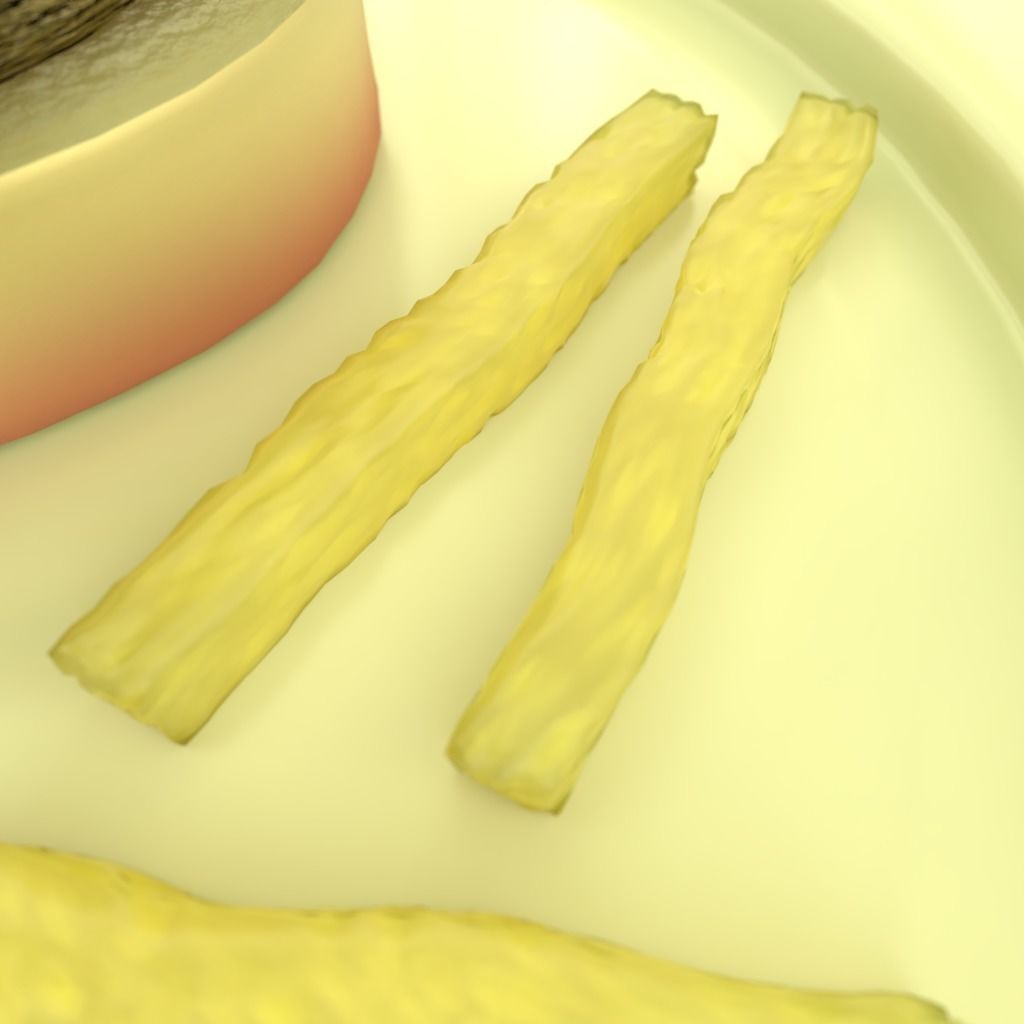 Burger Chips and Fries 3D model_8