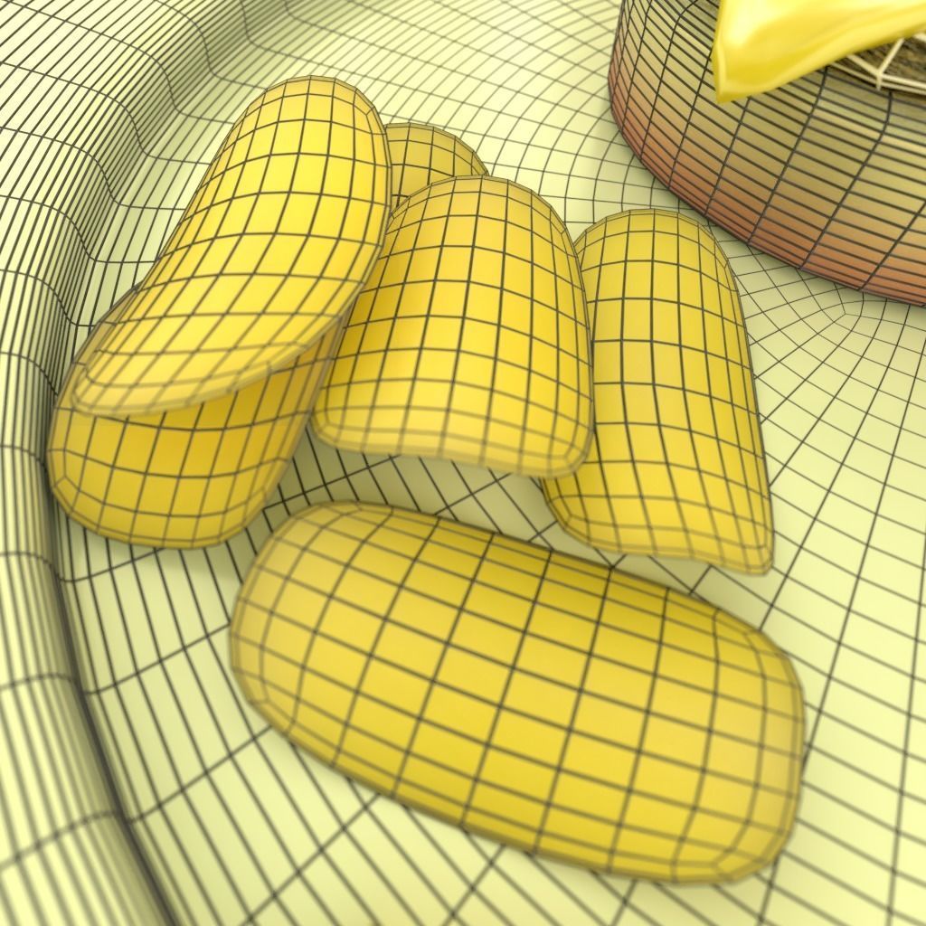 Burger Chips and Fries 3D model_11