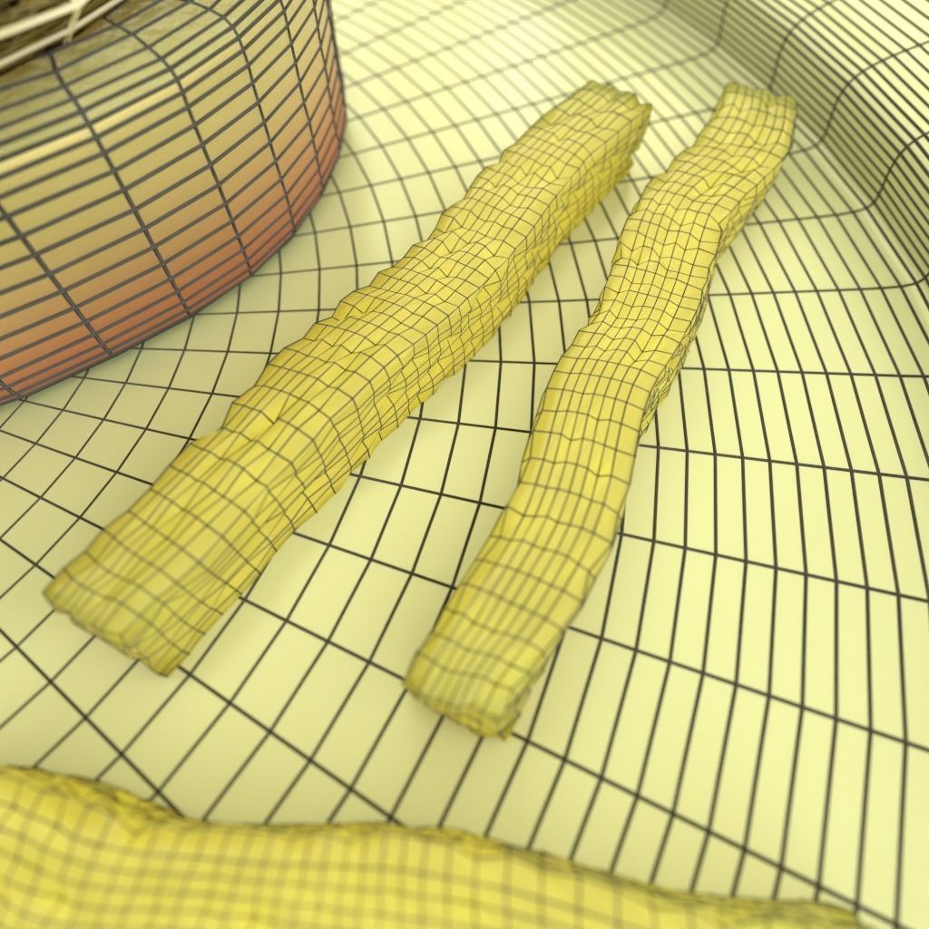 Burger Chips and Fries 3D model_9