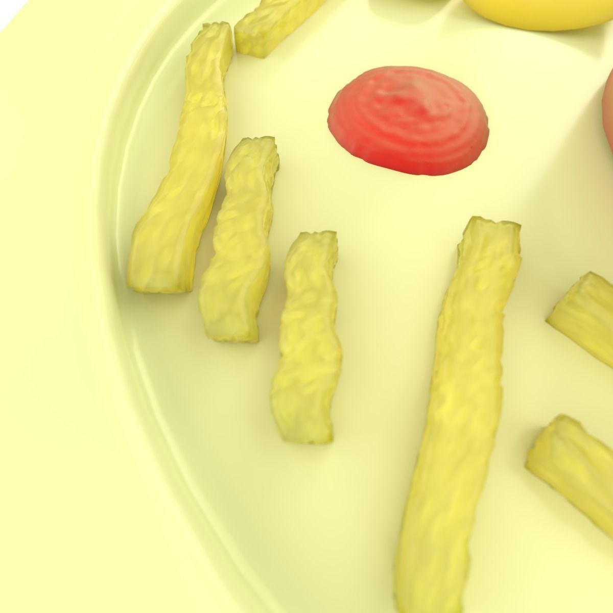 Burger Chips and Fries 3D model_4
