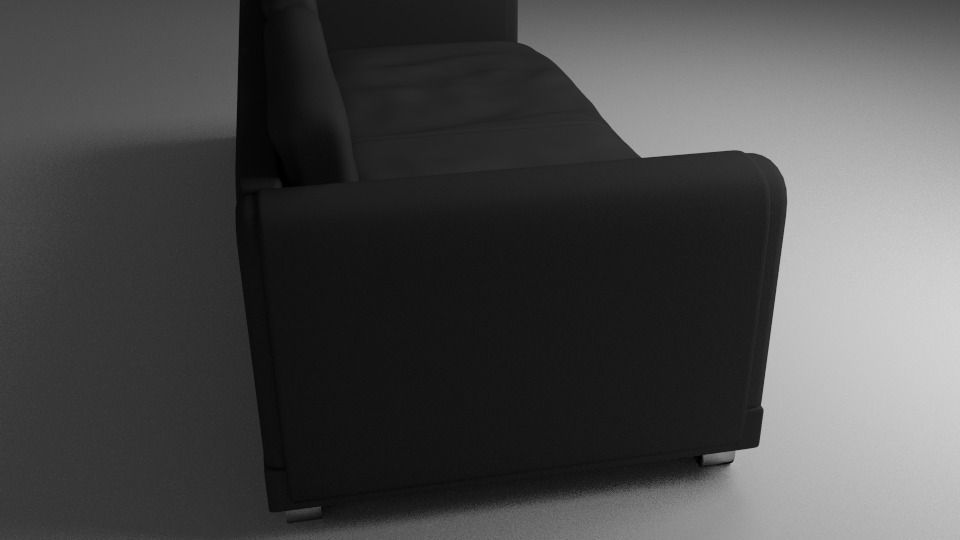 Black Fabric Couch Sofa 3D model_2