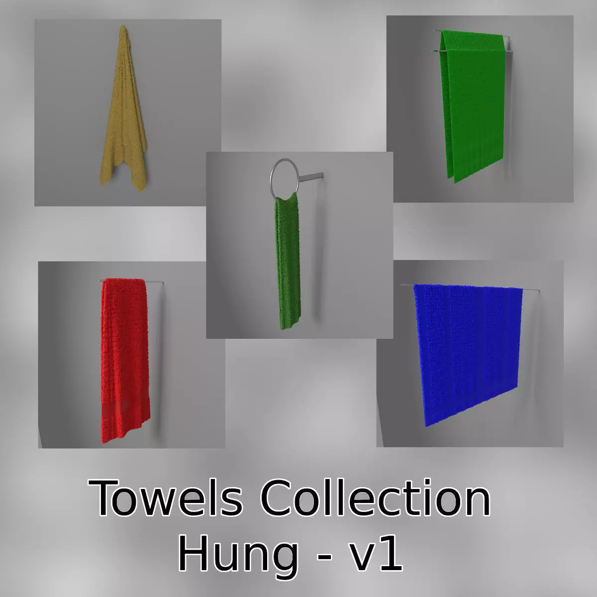 Hung Towels Collection 3D model