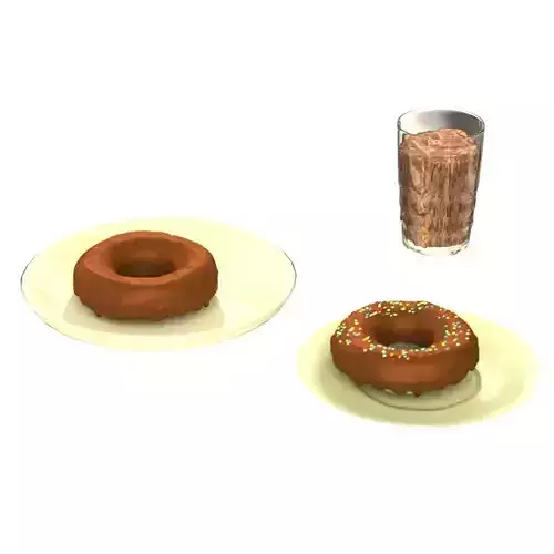 Donuts and Shake 3D model