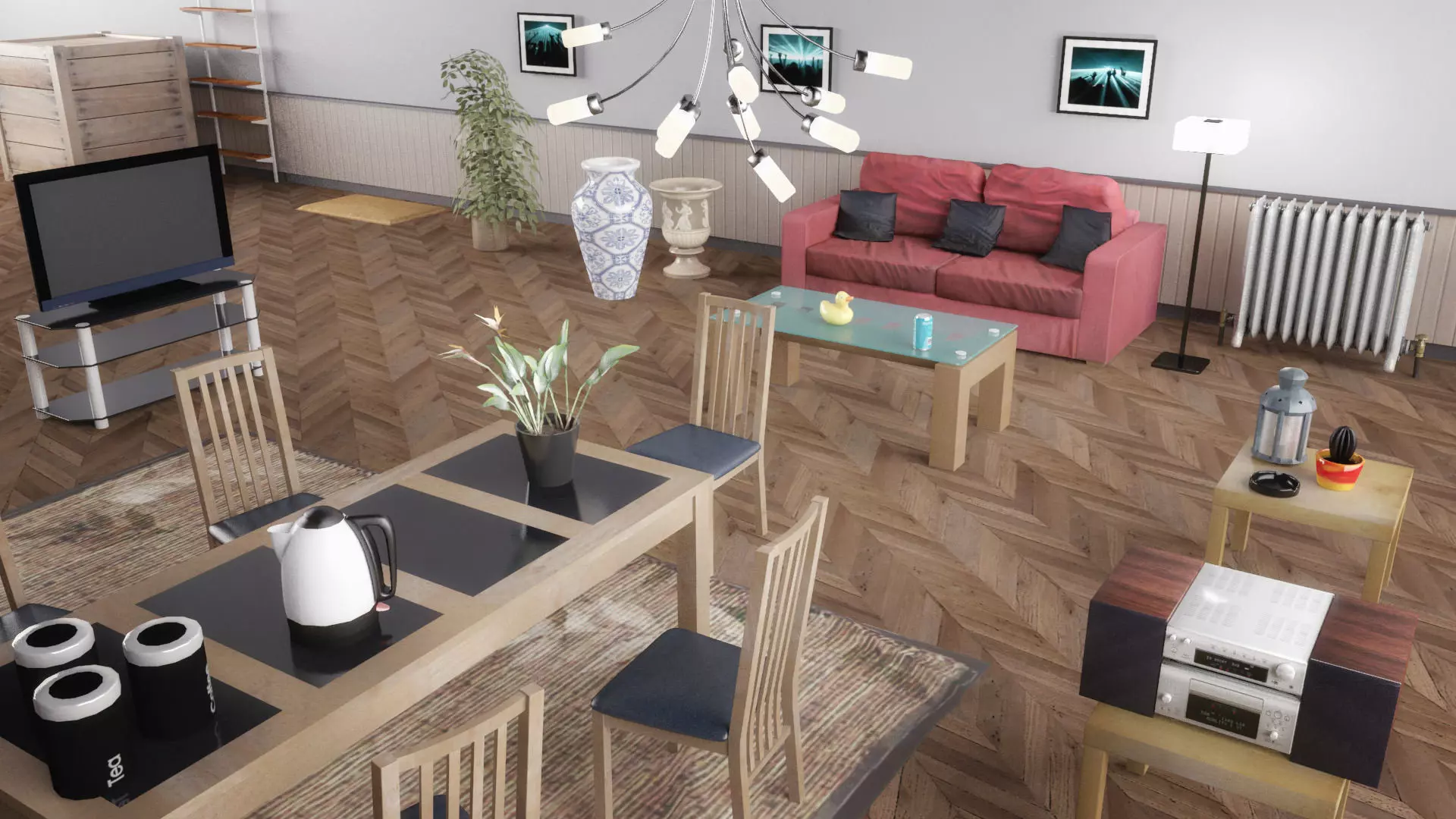 Interior Props Pack Low-poly 3D model