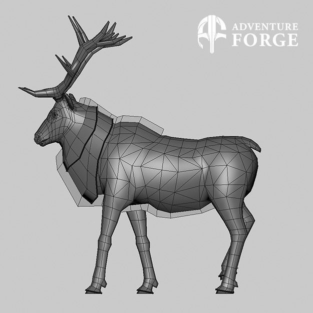 Nordic Deer Low-poly 3D model_3
