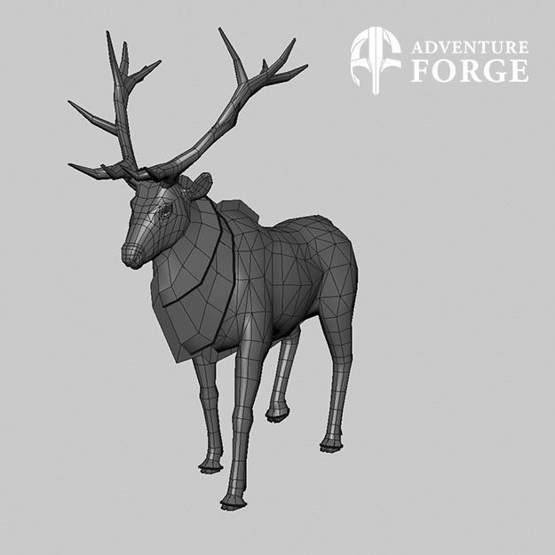 Nordic Deer Low-poly 3D model_0