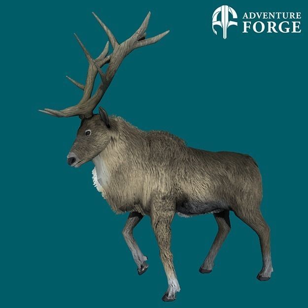 Nordic Deer Low-poly 3D model_1