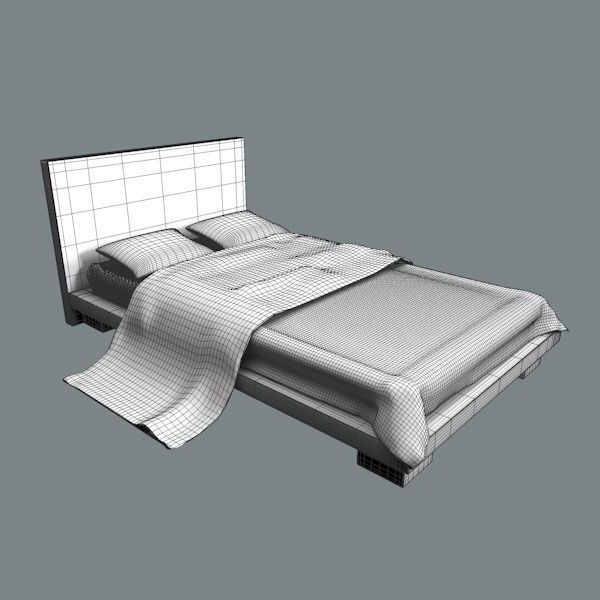 Platform bed 3D model_2