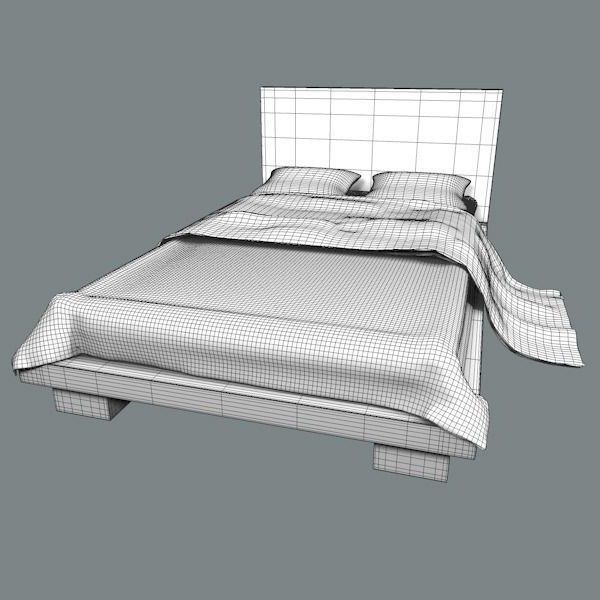 Platform bed 3D model_4