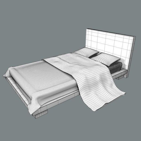Platform bed 3D model_3