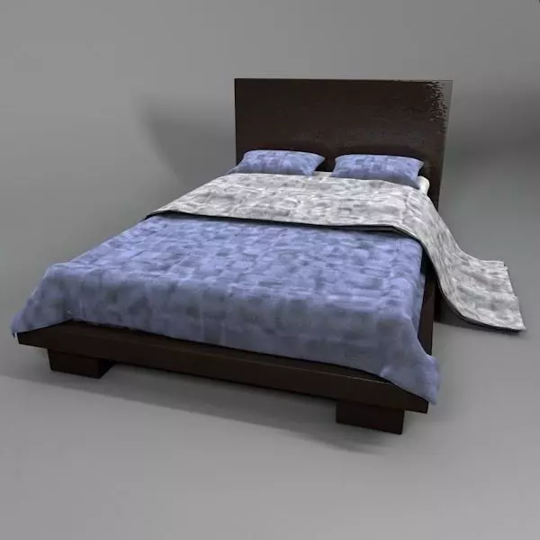 Platform bed 3D model_0