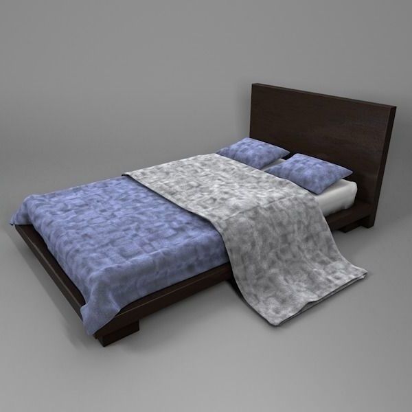Platform bed 3D model_1
