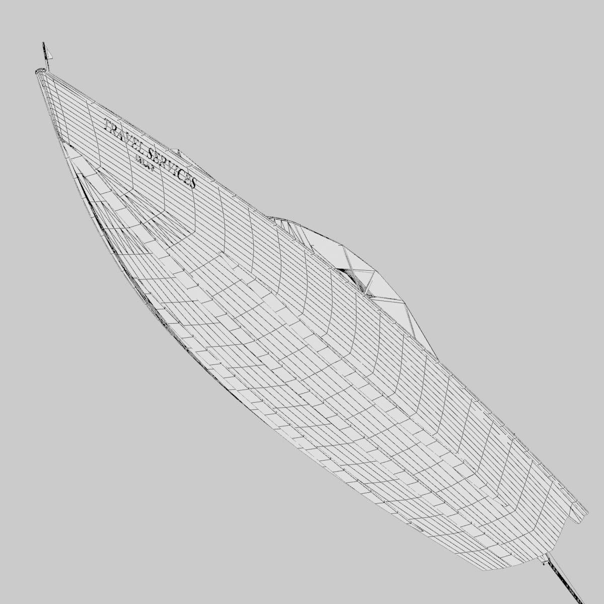Long Tail Canoe 3D model_27