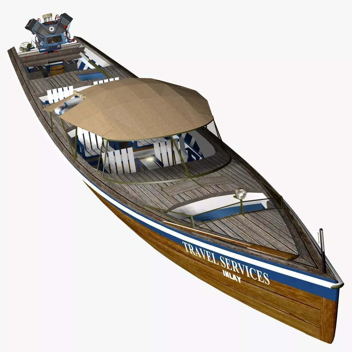 Long Tail Canoe 3D model_0