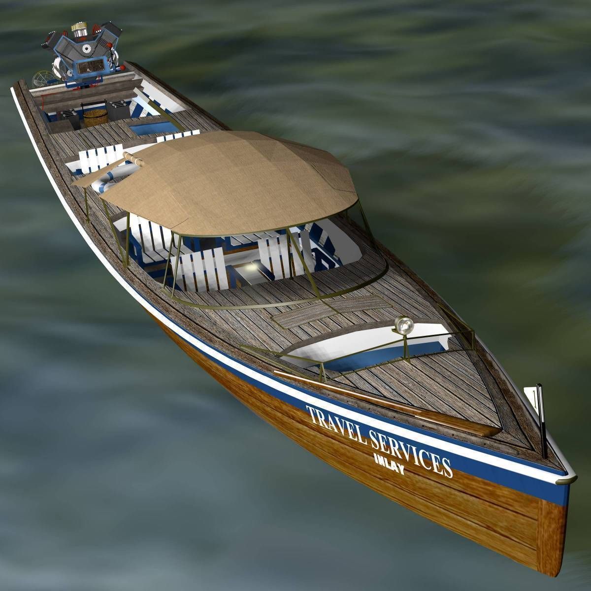 Long Tail Canoe 3D model_1