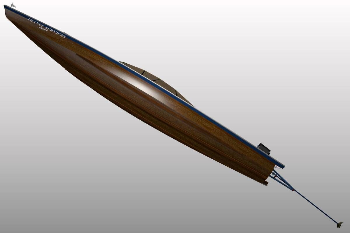 Long Tail Canoe 3D model_9