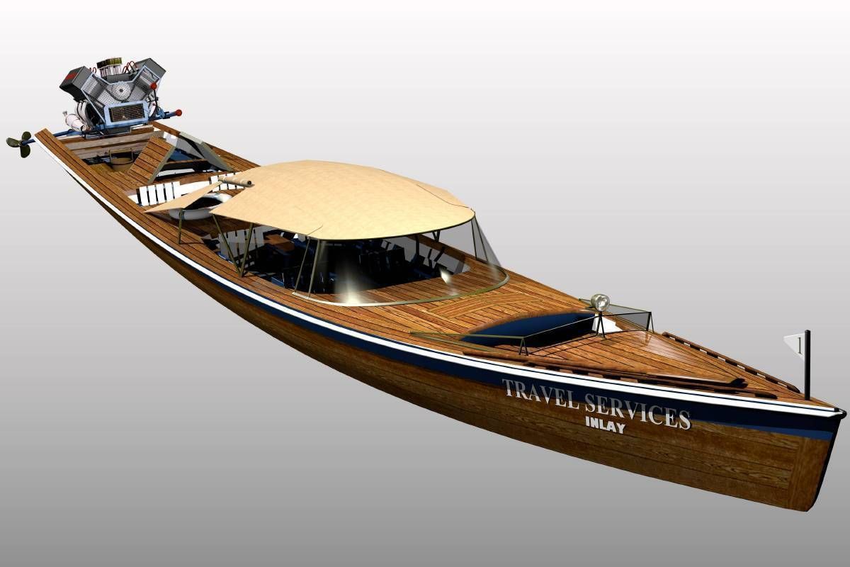 Long Tail Canoe 3D model_6