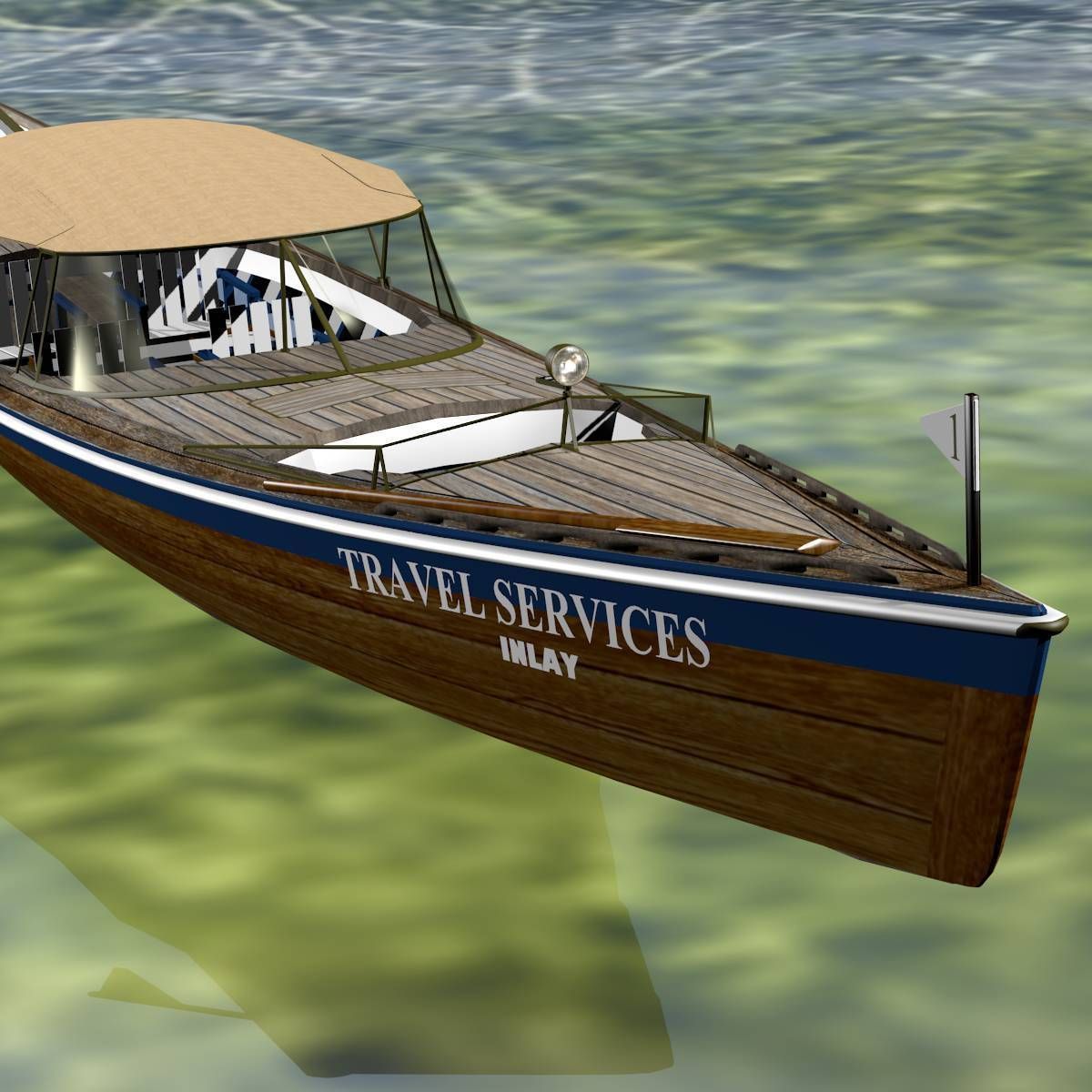 Long Tail Canoe 3D model_4