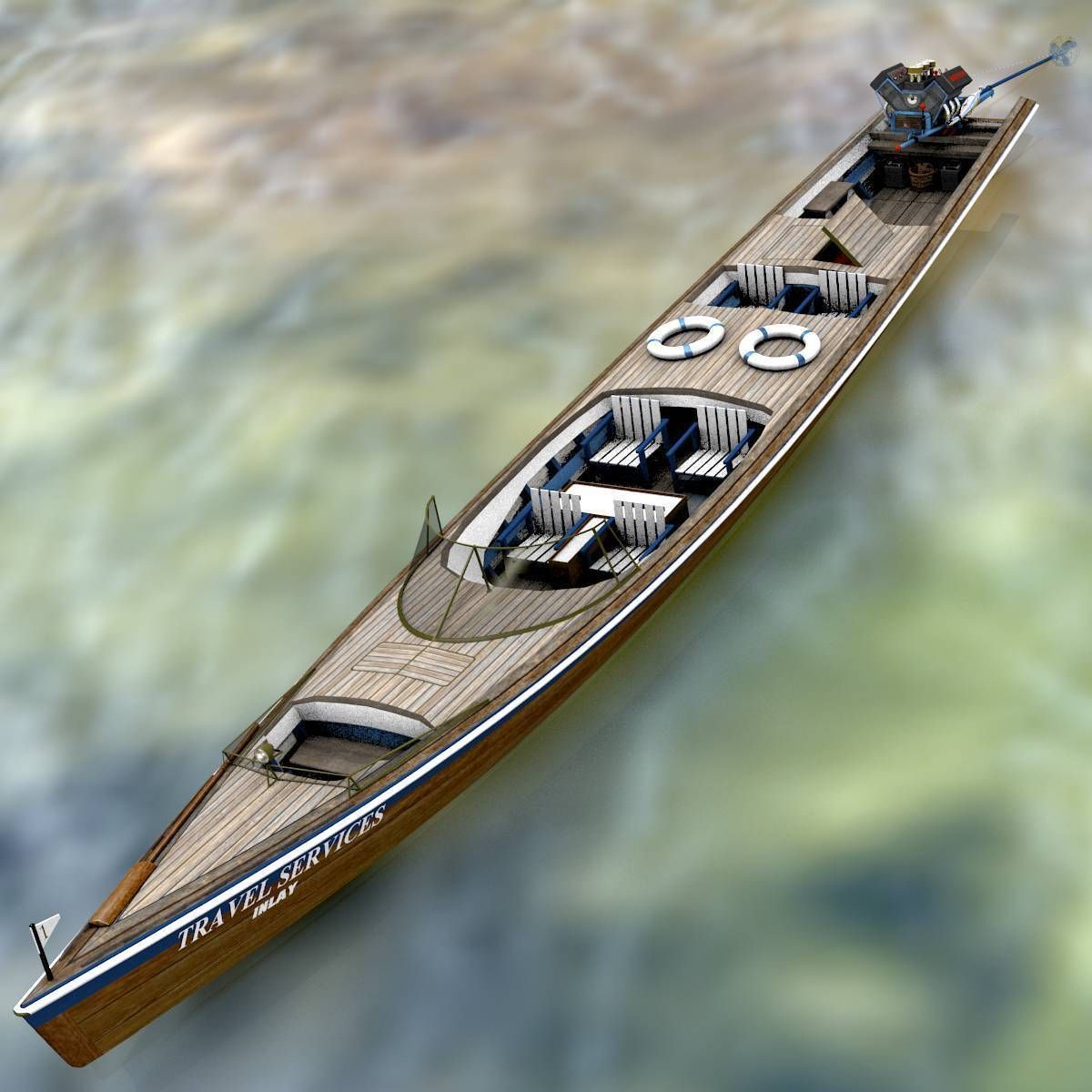 Long Tail Canoe 3D model_18