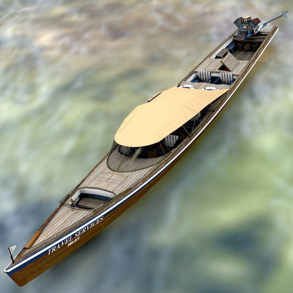Long Tail Canoe 3D model_19