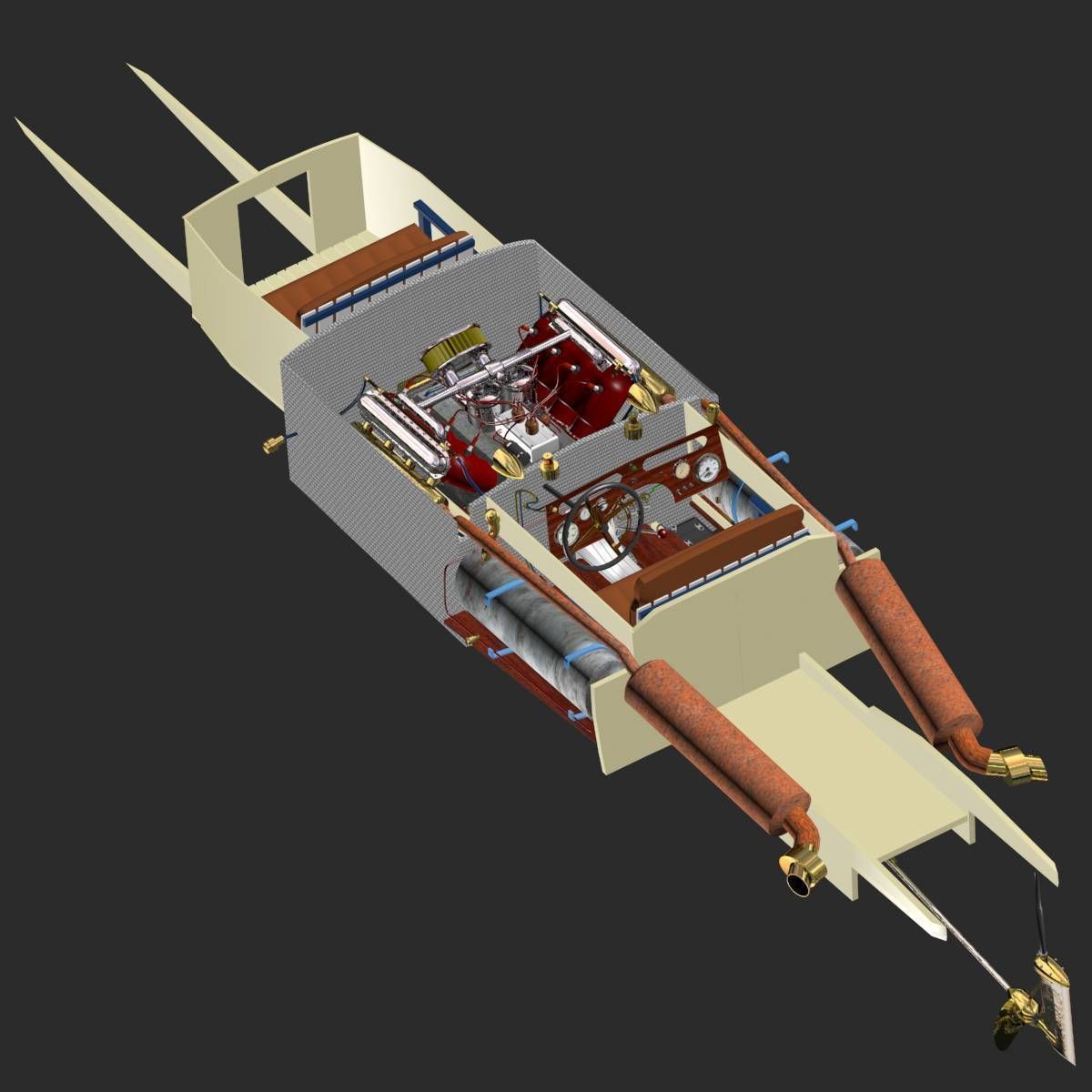 Baby Bootlegger G5 Speed Boat 3D model_17