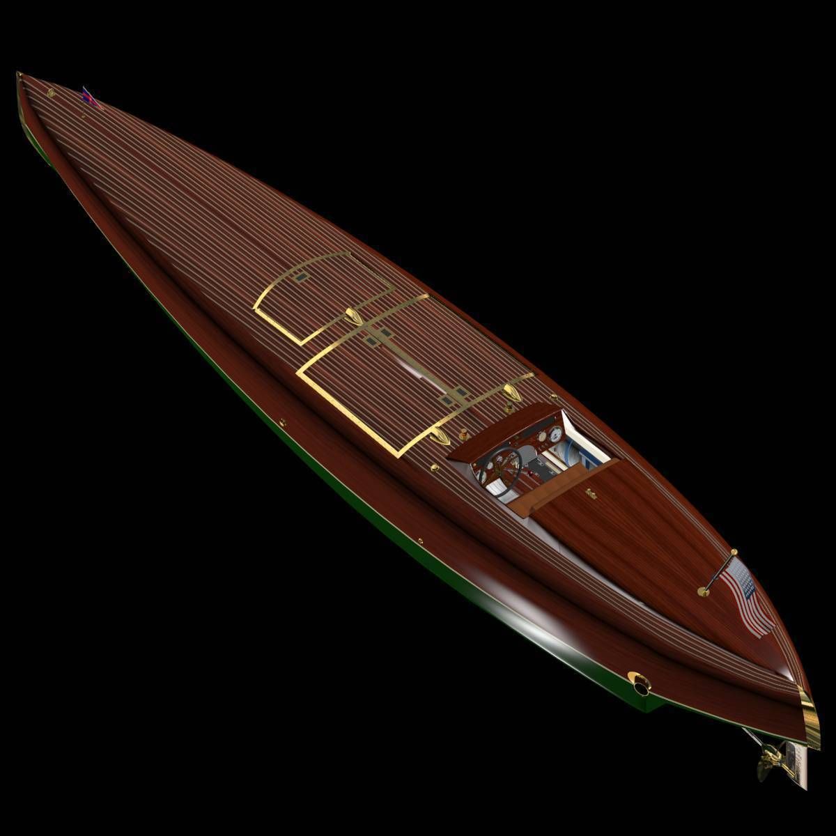 Baby Bootlegger G5 Speed Boat 3D model_16
