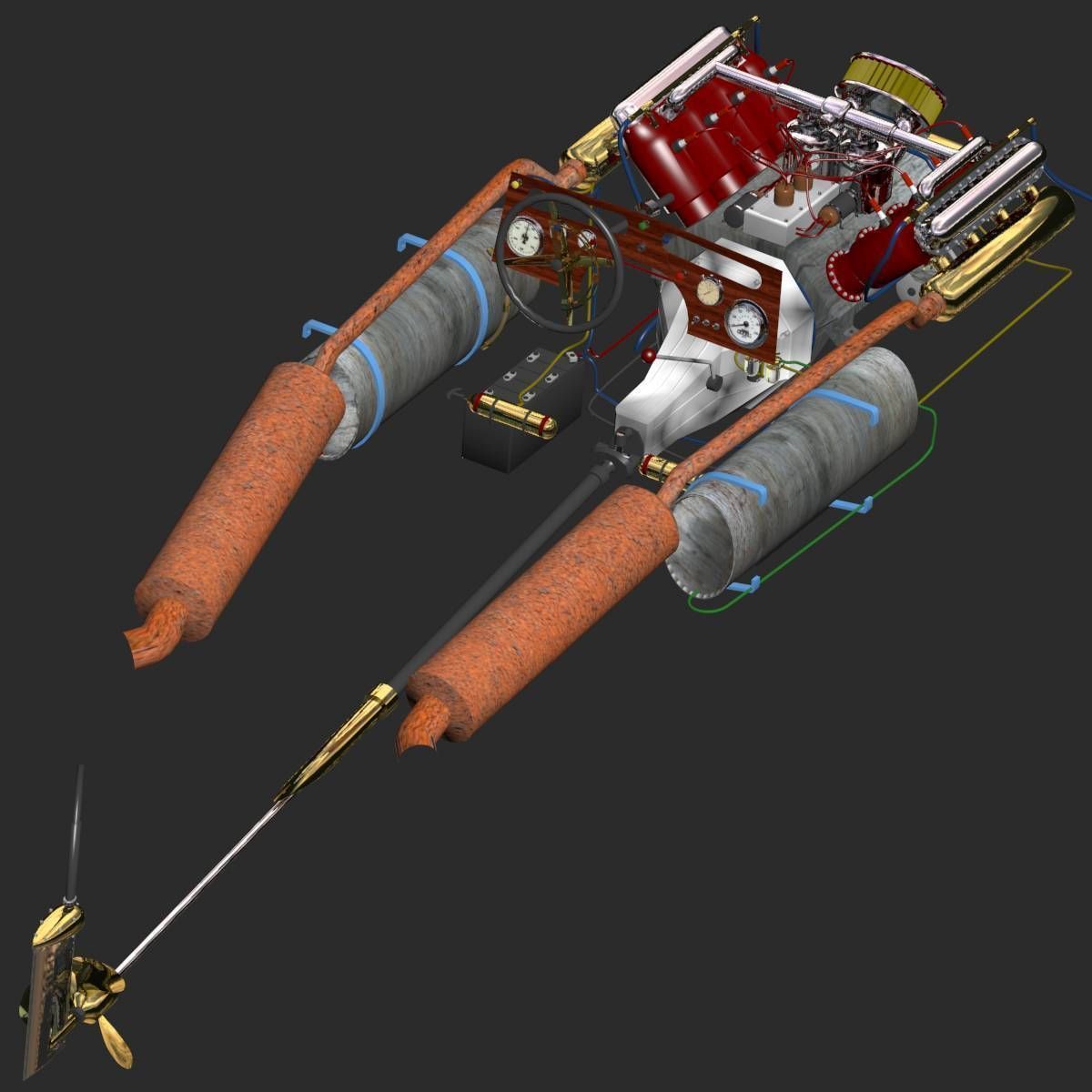 Baby Bootlegger G5 Speed Boat 3D model_15