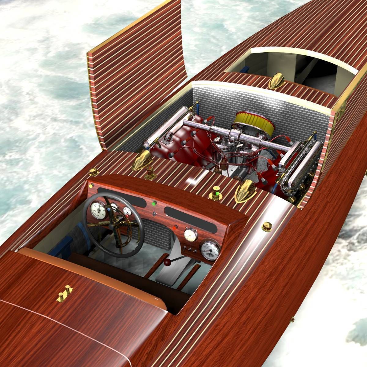 Baby Bootlegger G5 Speed Boat 3D model_3