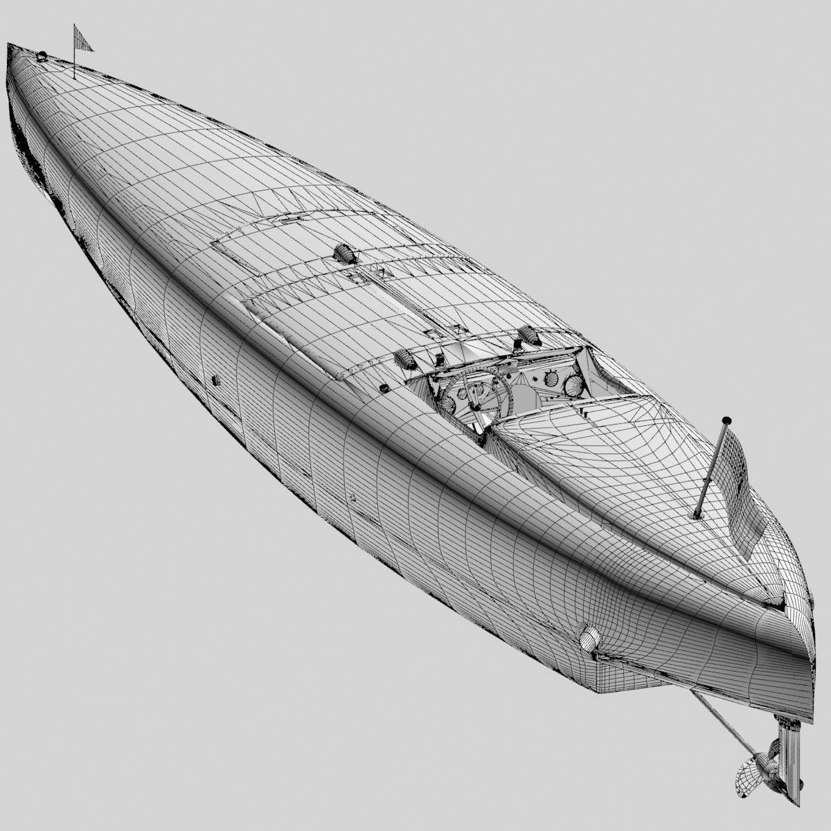 Baby Bootlegger G5 Speed Boat 3D model_23