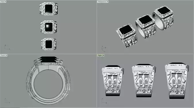 3 sizes bandle Ring for man 