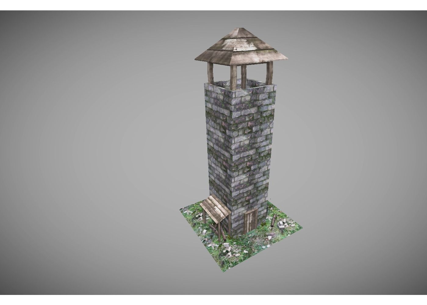 low poly middle ages tower Free low-poly 3D model