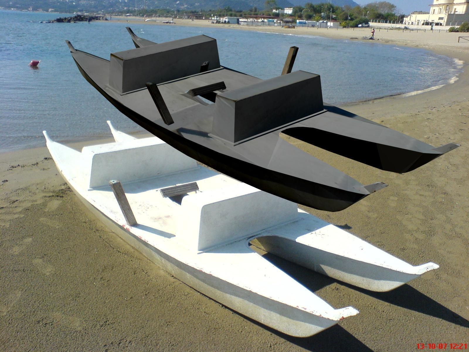 Catamaran with Dolphin Low-poly 3D model_12
