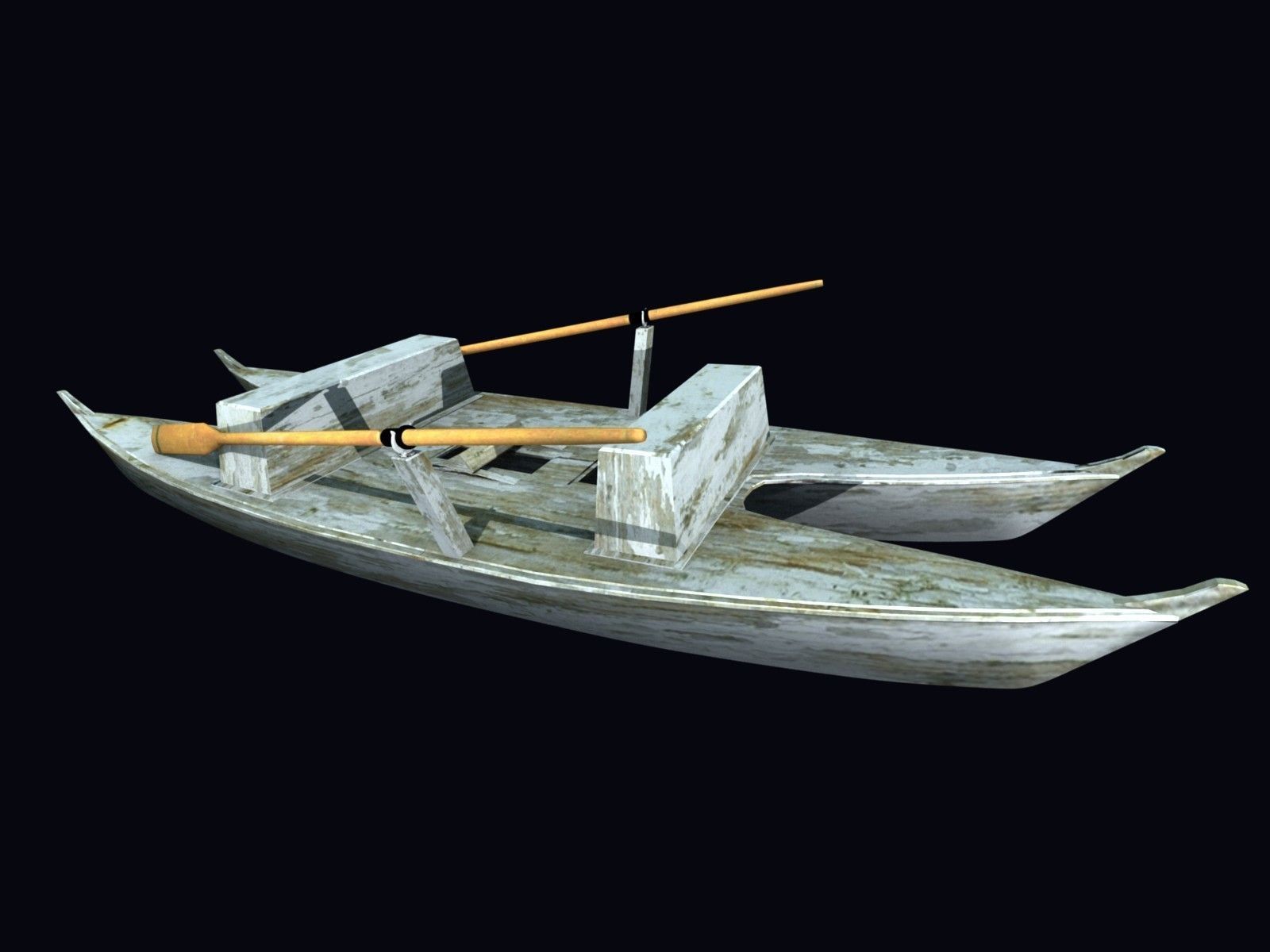 Catamaran with Dolphin Low-poly 3D model_6