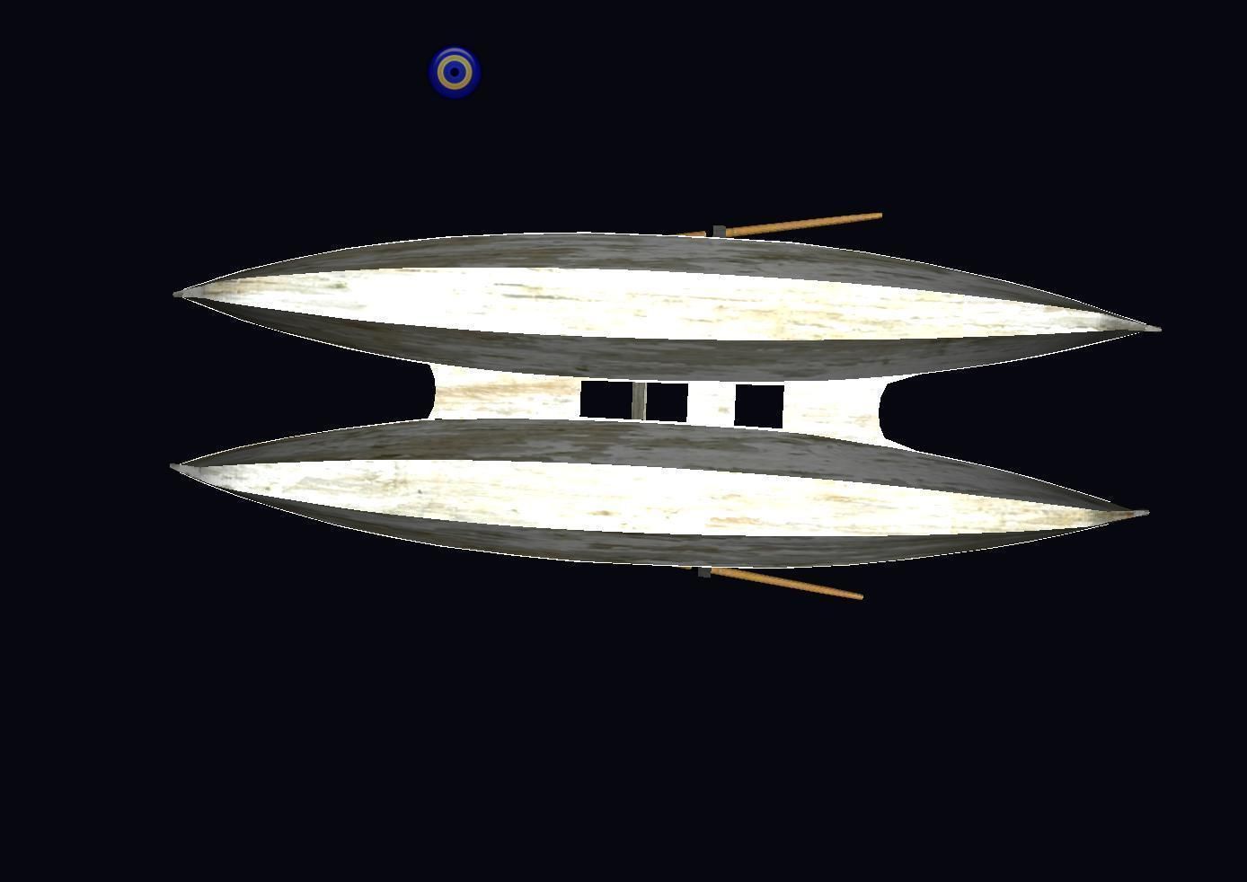 Catamaran with Dolphin Low-poly 3D model_9