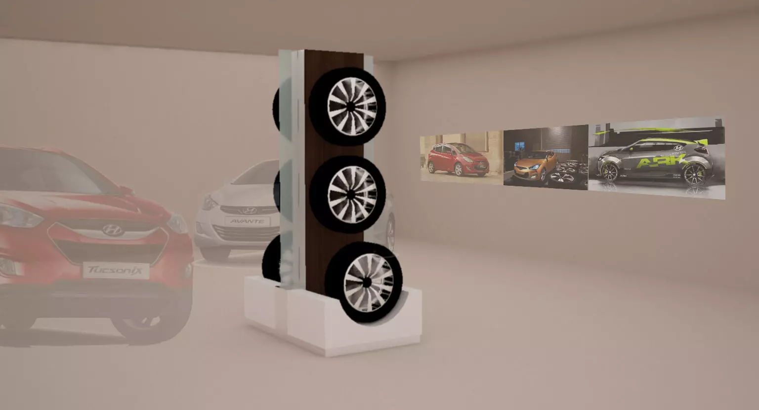 Rack holder rings and tires Free low-poly 3D model