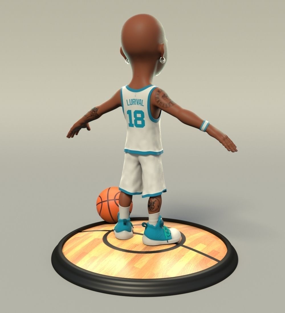 Lurikids cartoon basketball player 3D model_4