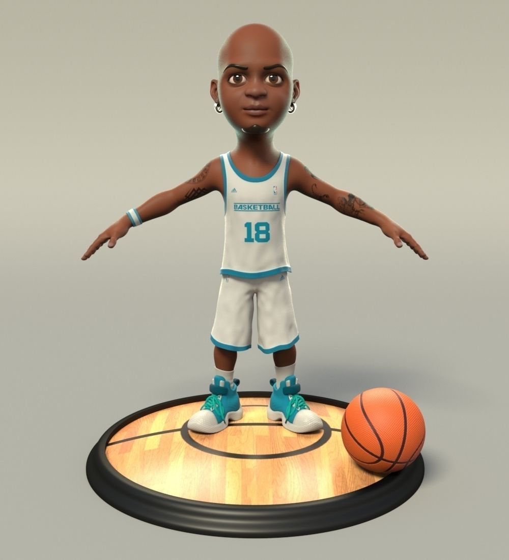 Lurikids cartoon basketball player 3D model_2