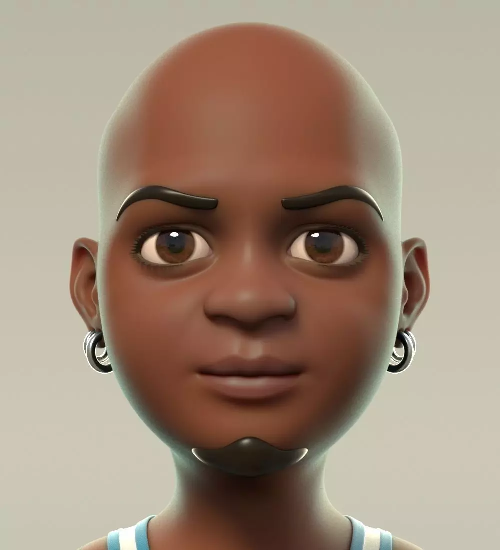 Lurikids cartoon basketball player 3D model_0