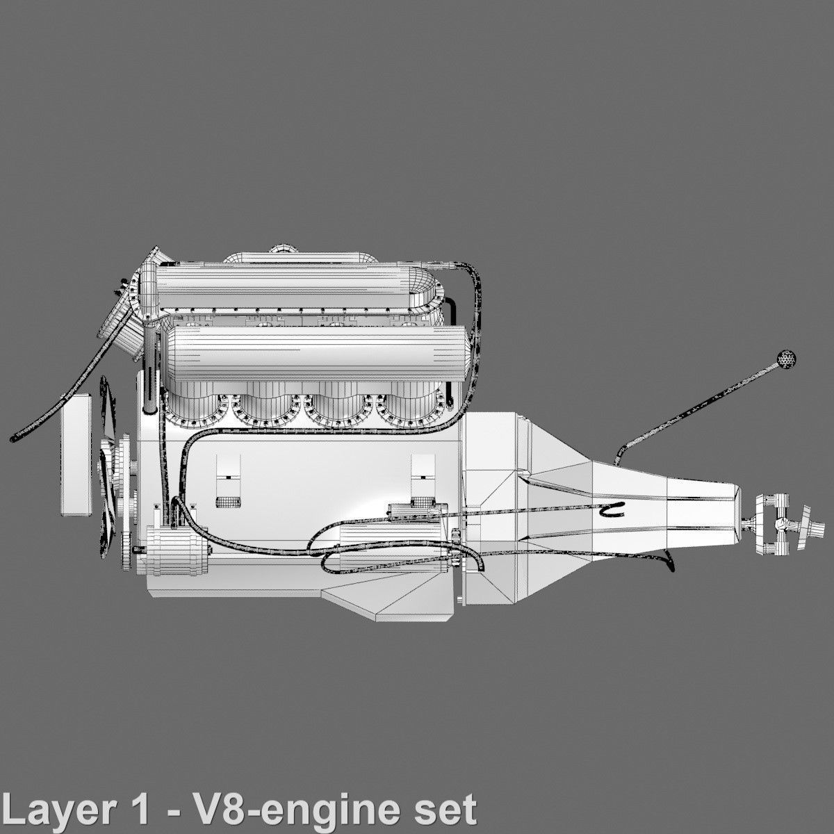 V-8 Marine Engine 3D model_32